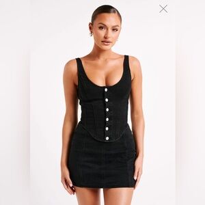 NWT - Meshki- Leilani Denim Corset - Washed Black - Small